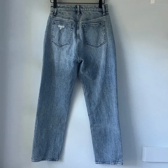 LOFT Straight Jeans, Medium Wash, Size 25/0, Lightly Distressed - Picture 7 of 9